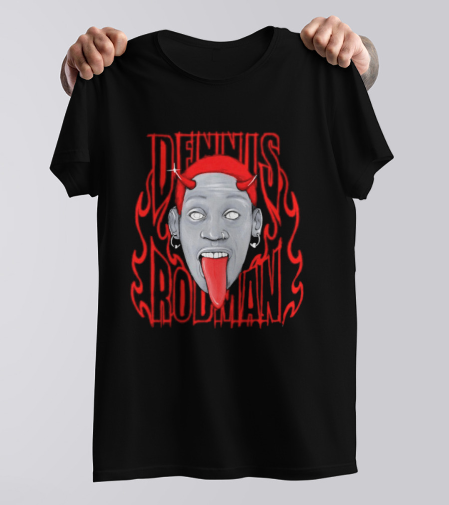 Dennis Rodman Devil Chicago Bulls NBA Head T-Shirt