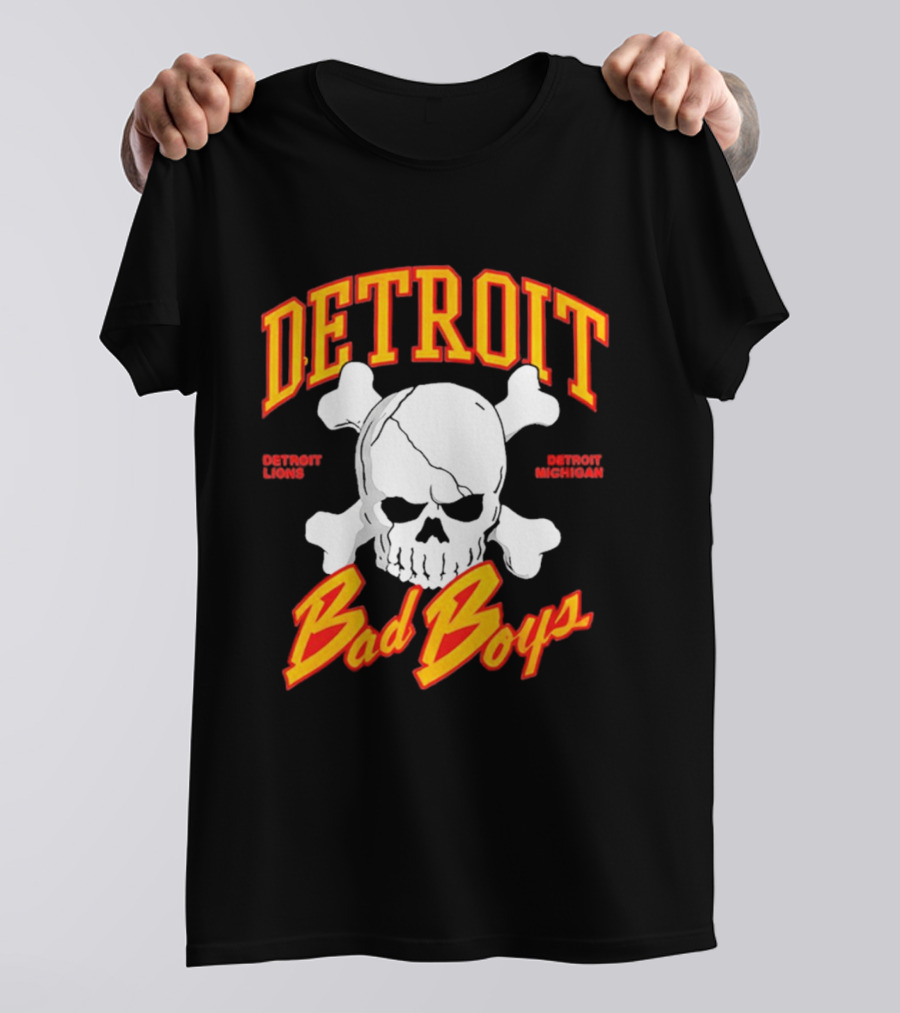 Detroit Lions Bad Boys Skull Detroit Michigan T-Shirt