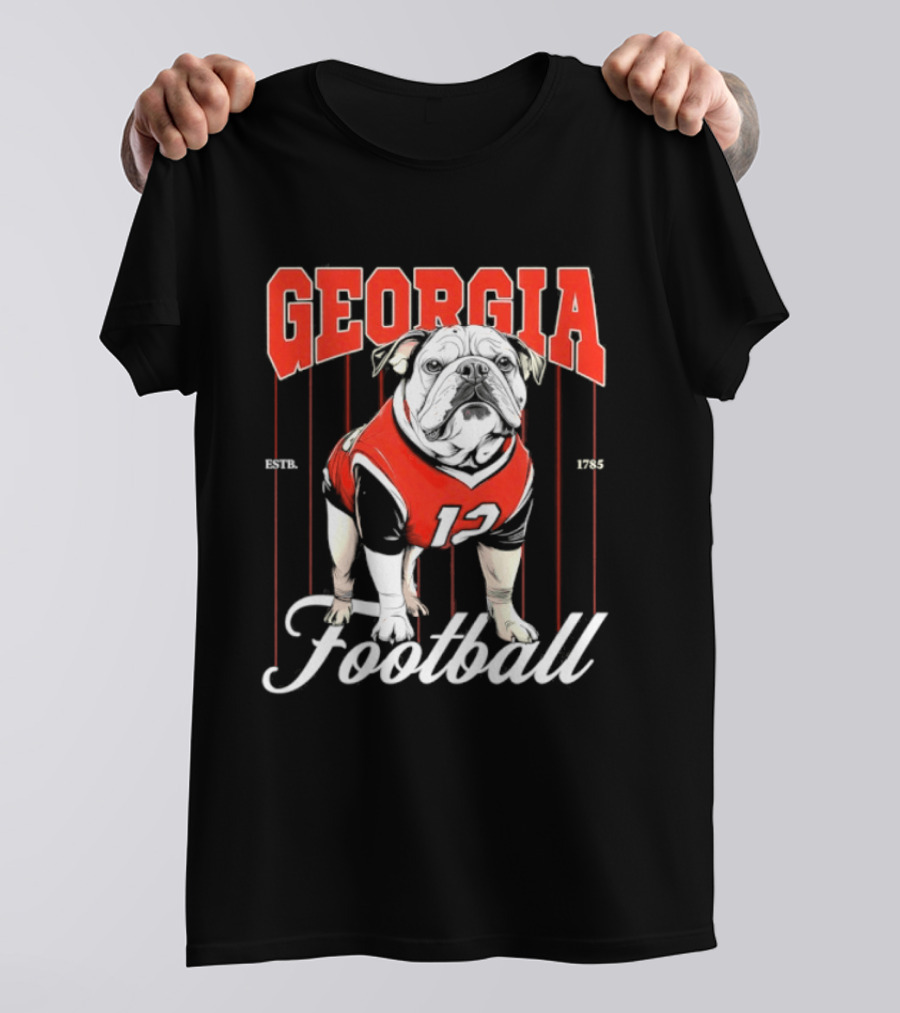 Georgia Bulldogs Football 1785 Bulldog Mascot Red Jersey T-Shirt