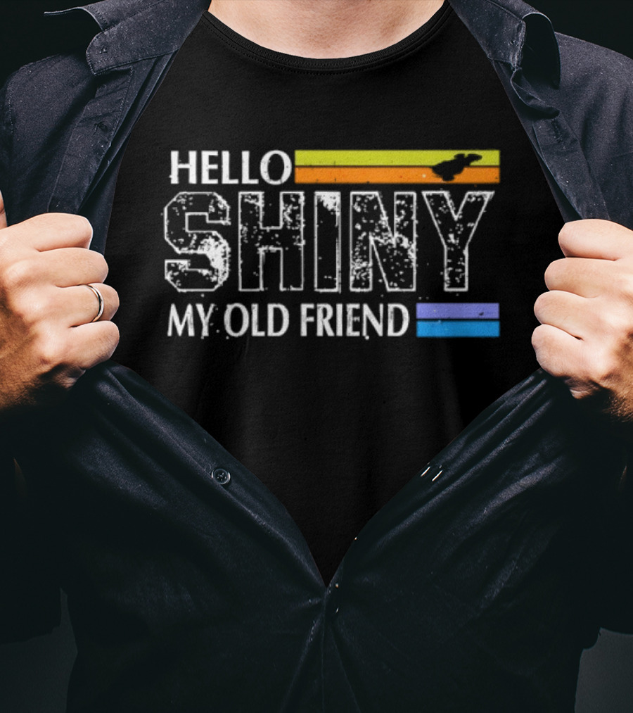 Hello Shiny My Old Friend Firefly Serenity Spaceship Retro Stripes T-Shirt