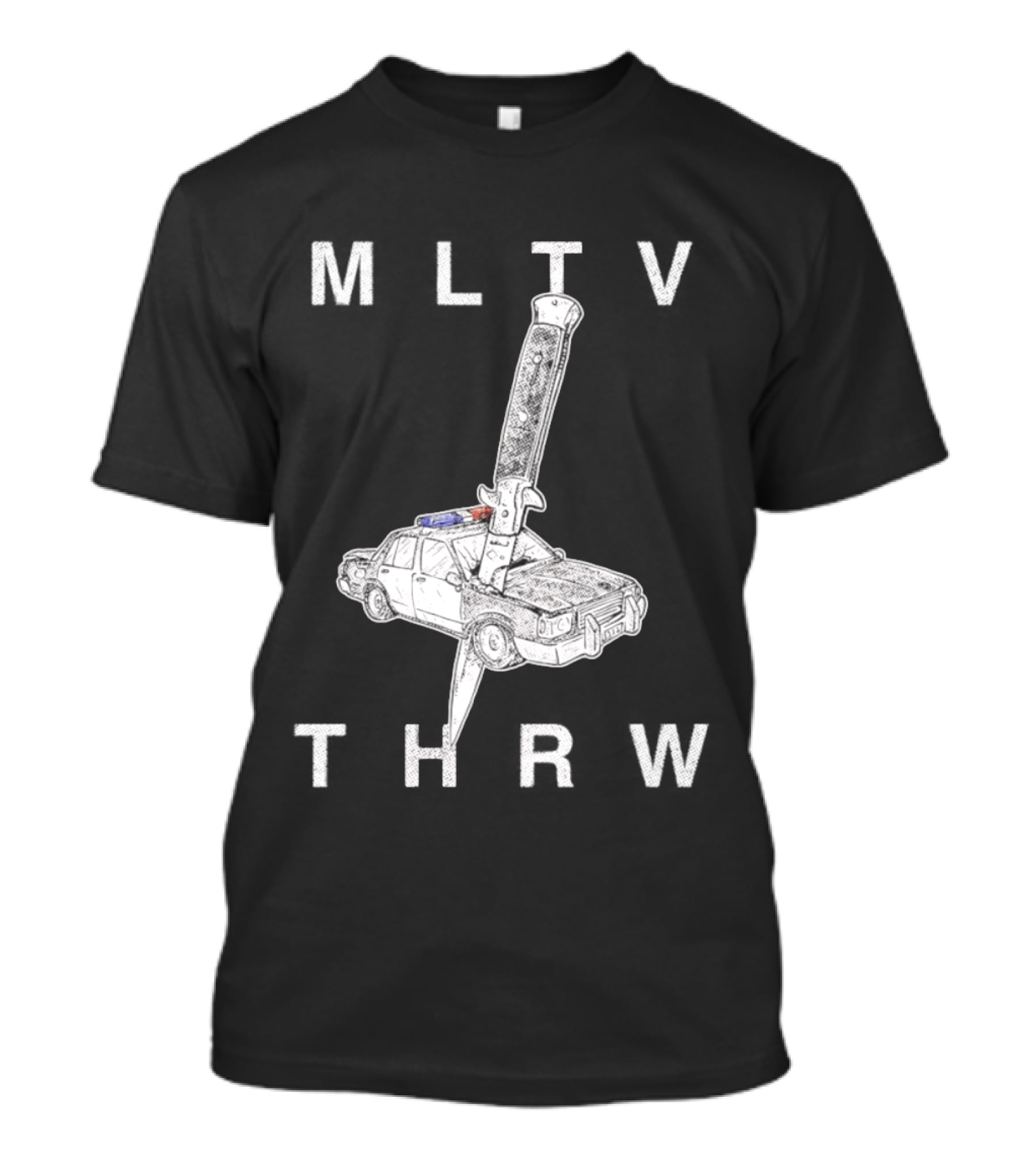 MLTV THRW Police Car Knife Punk T-Shirt