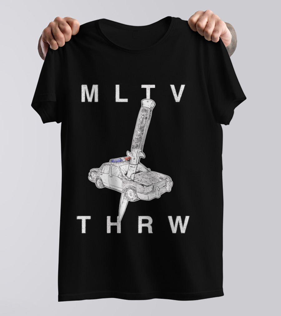 MLTV THRW Police Car Knife Punk T-Shirt