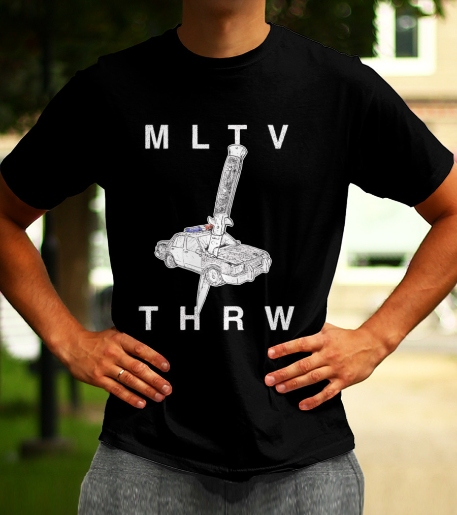 MLTV THRW Police Car Knife Punk T-Shirt