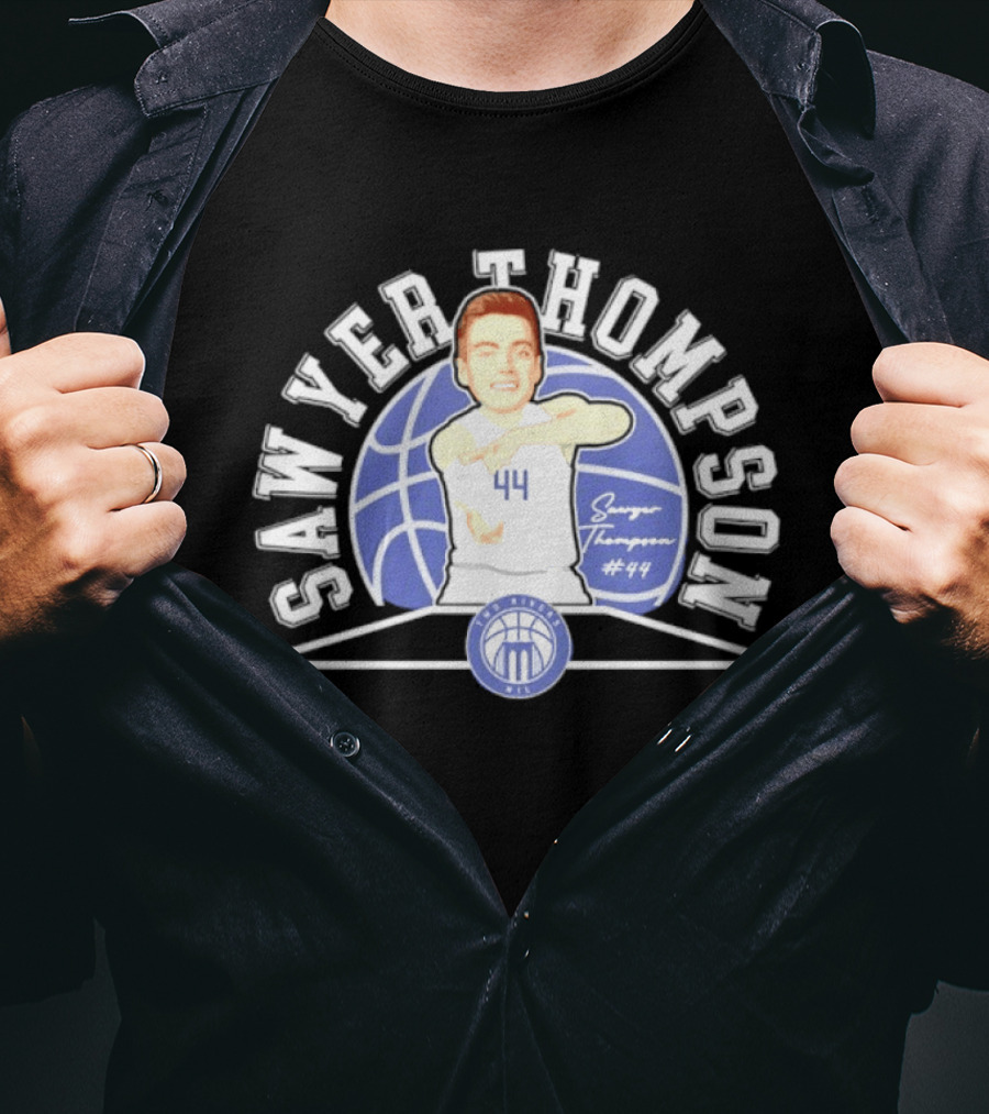 Sawyer Thompson 44 Marietta College Athletics Basketball Player Caricature T-Shirt