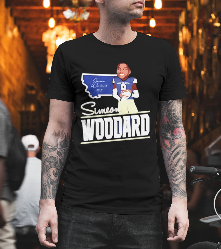 Simeon Woodard 9 Montana State Bobcats Football T-Shirt