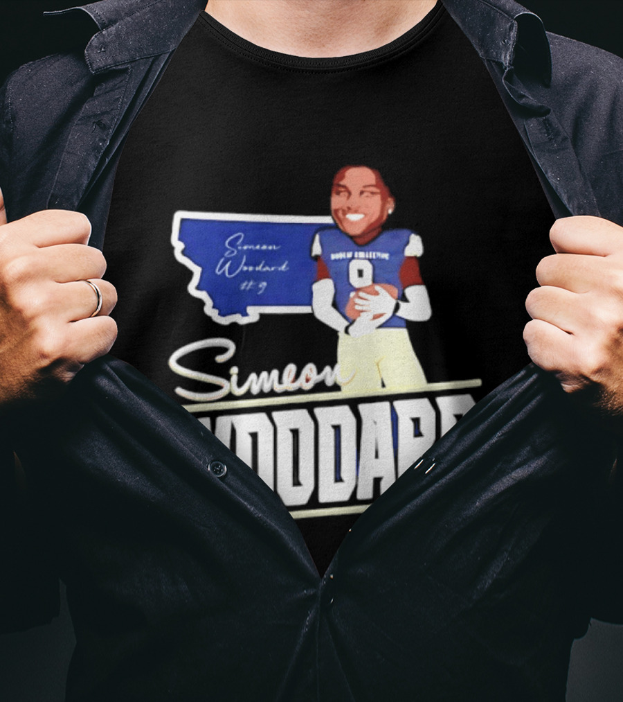 Simeon Woodard 9 Montana State Bobcats Football T-Shirt