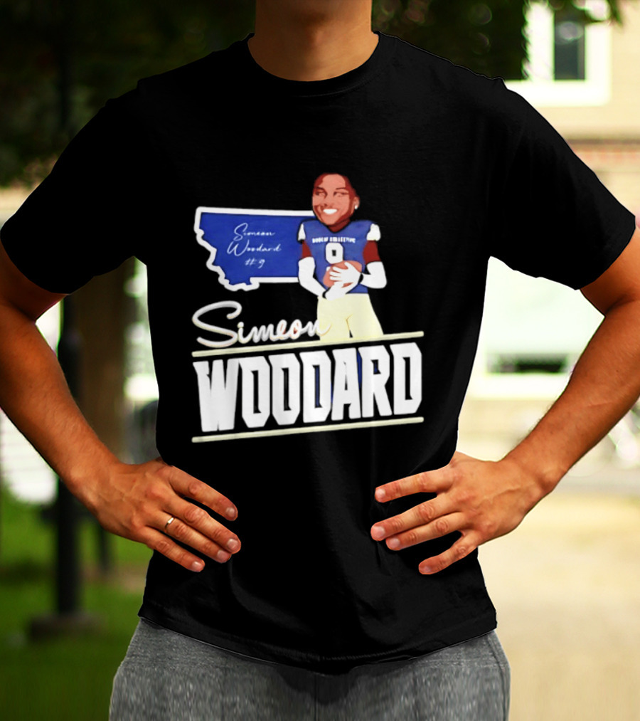 Simeon Woodard 9 Montana State Bobcats Football T-Shirt