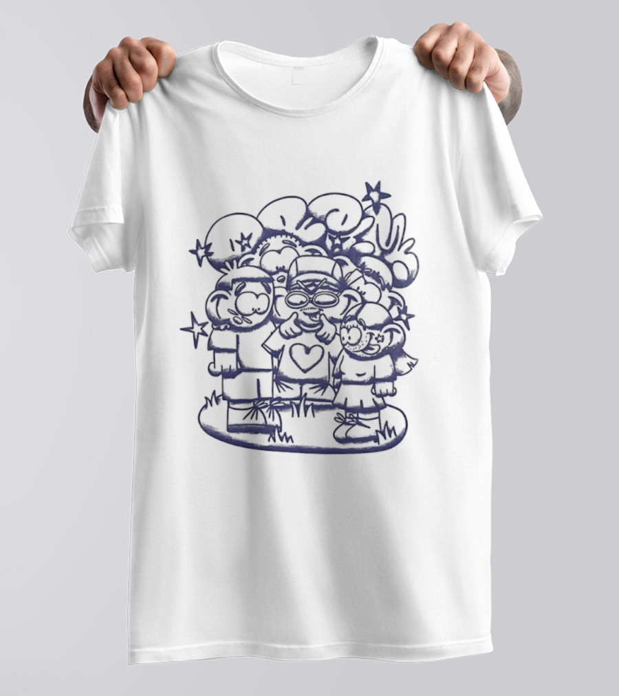 5 Ans En Famille Amis Dessin Célébration T-Shirt