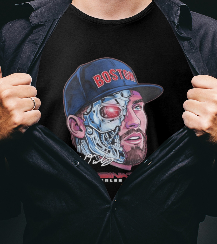 Boston Red Sox The Durbinator Caleb Durbin Cyborg Baseball T-Shirt