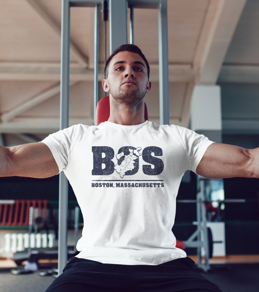 BOS Boston Massachusetts Neighborhoods Map T-Shirt