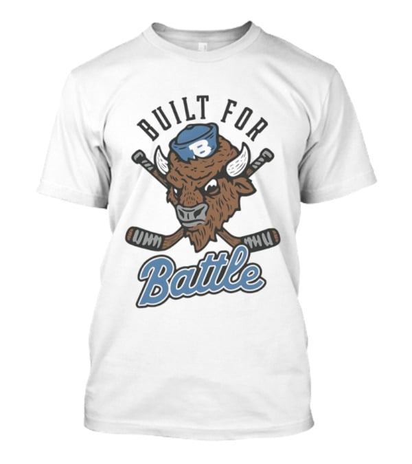 Buffalo Sabres Built For Battle Hockey Bison Crossed Sticks T-Shirt