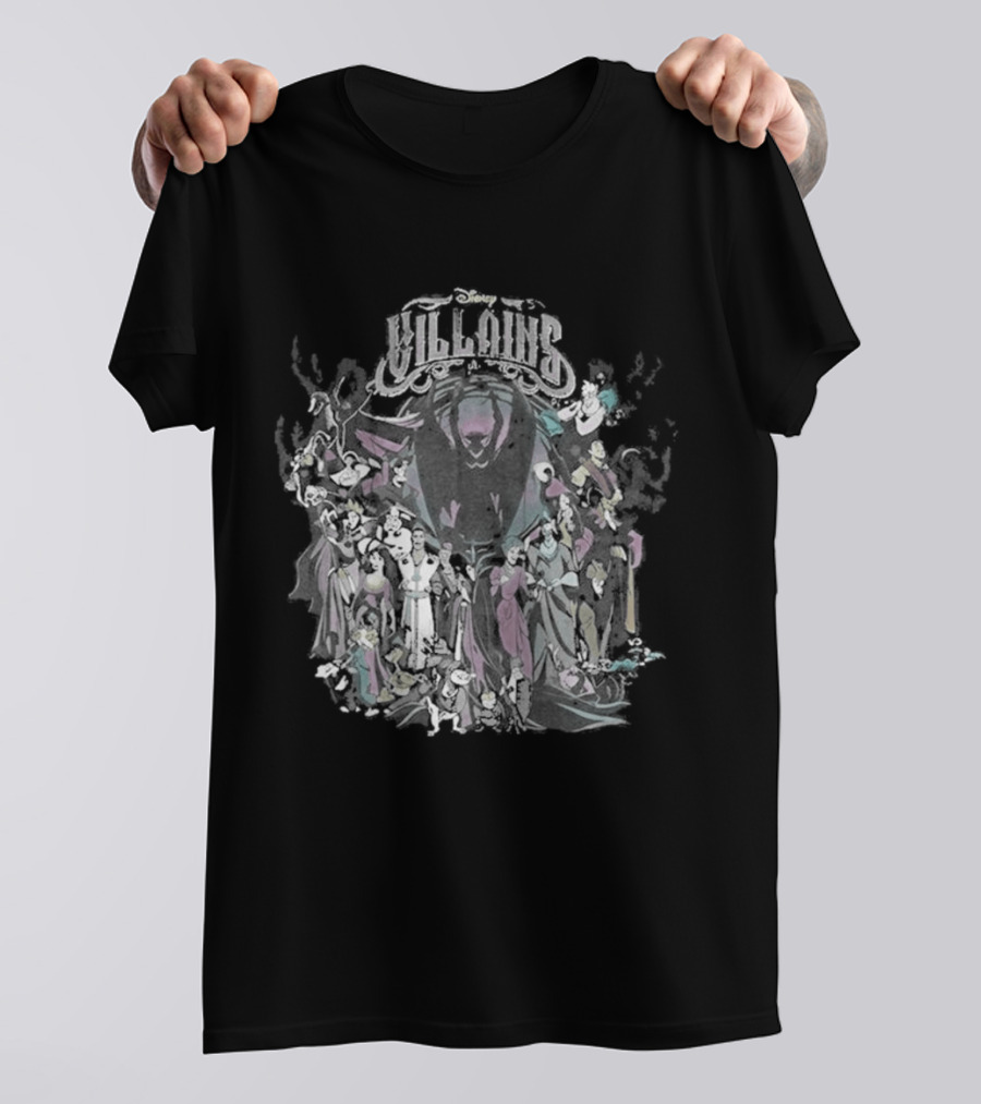 Tokyo Disney Resort Villains Evil Queen Ursula Maleficent Jafar Captain Hook Hades Dr. Facilier Scar T-Shirt