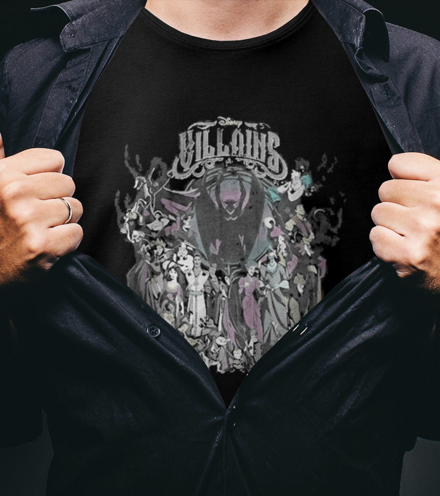 Tokyo Disney Resort Villains Evil Queen Ursula Maleficent Jafar Captain Hook Hades Dr. Facilier Scar T-Shirt