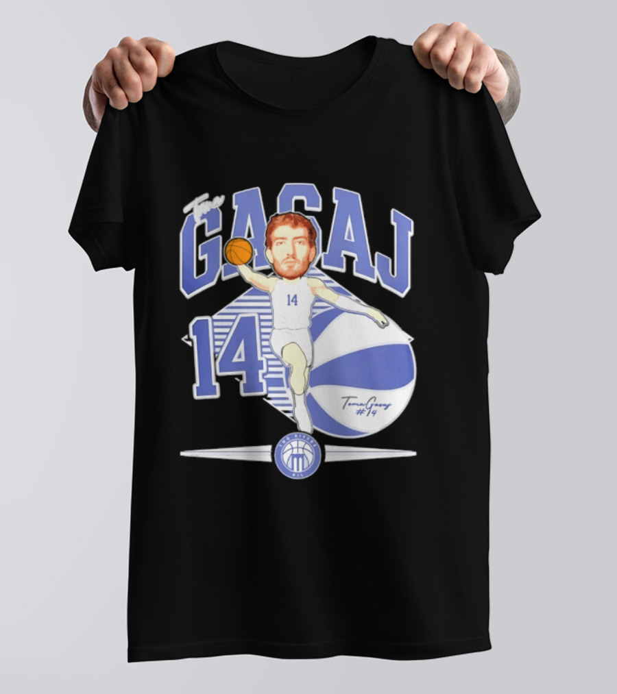 The Gasaj 14 Marietta College Athletics Basketball Caricature T-Shirt