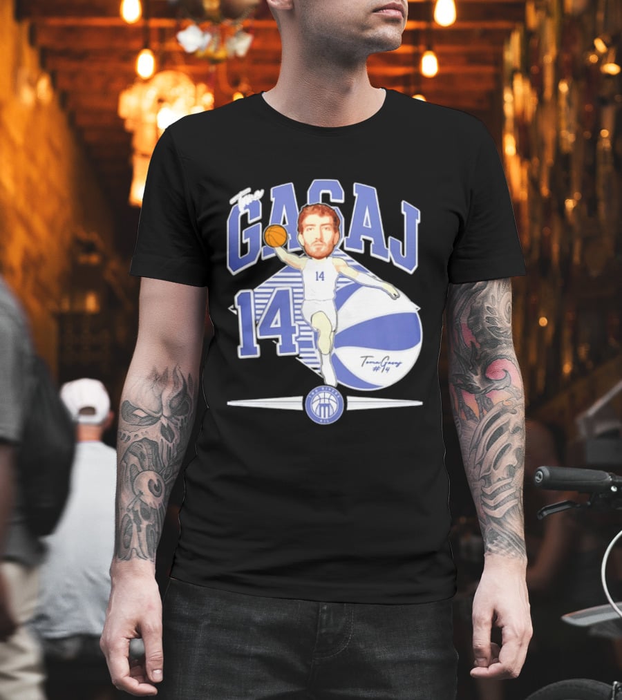The Gasaj 14 Marietta College Athletics Basketball Caricature T-Shirt