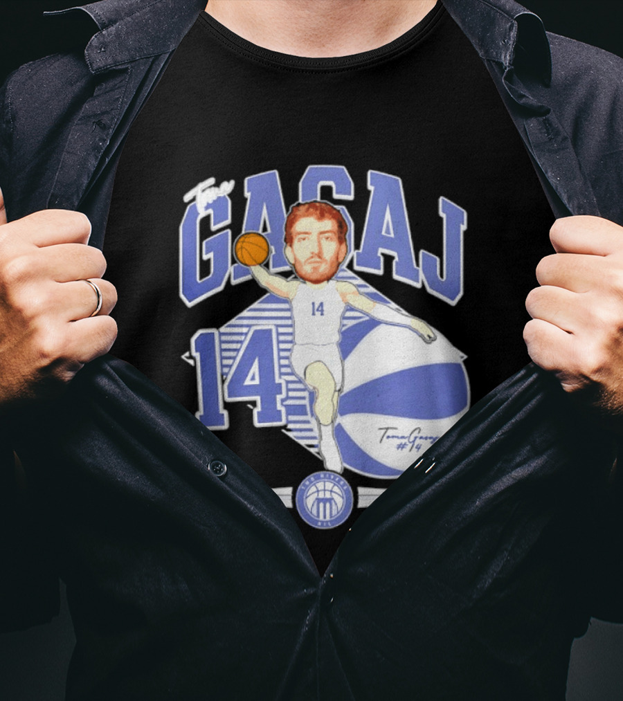 The Gasaj 14 Marietta College Athletics Basketball Caricature T-Shirt