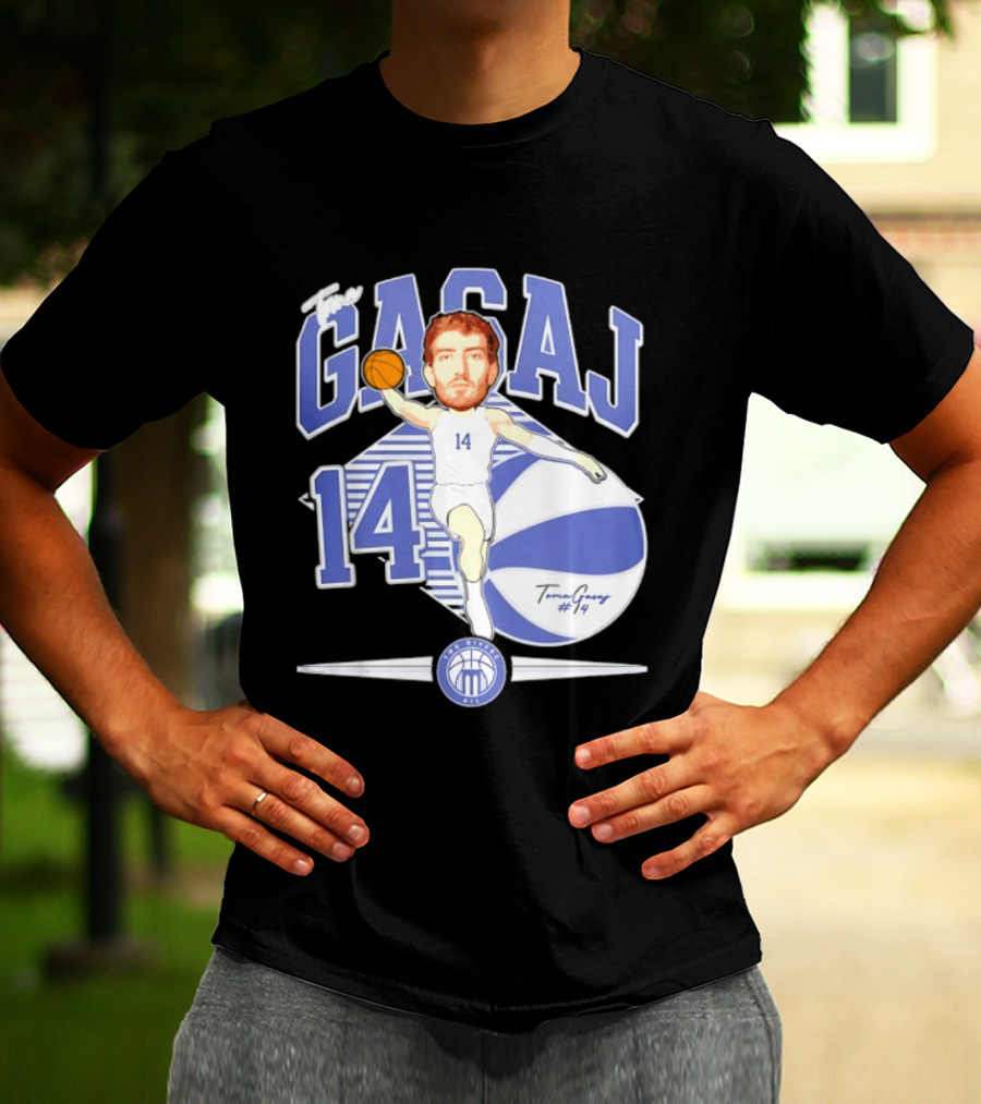 The Gasaj 14 Marietta College Athletics Basketball Caricature T-Shirt