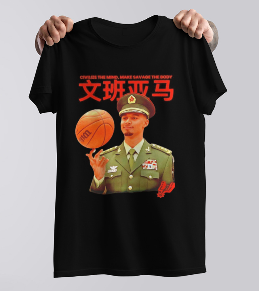 Victor Wembanyama SA Spurs Civilize The Mind Make Savage The Body Basketball Uniform T-Shirt