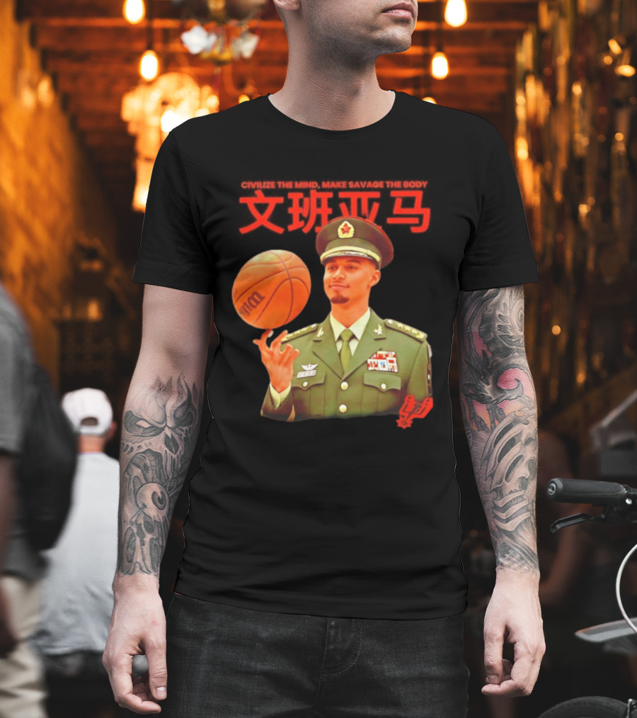 Victor Wembanyama SA Spurs Civilize The Mind Make Savage The Body Basketball Uniform T-Shirt