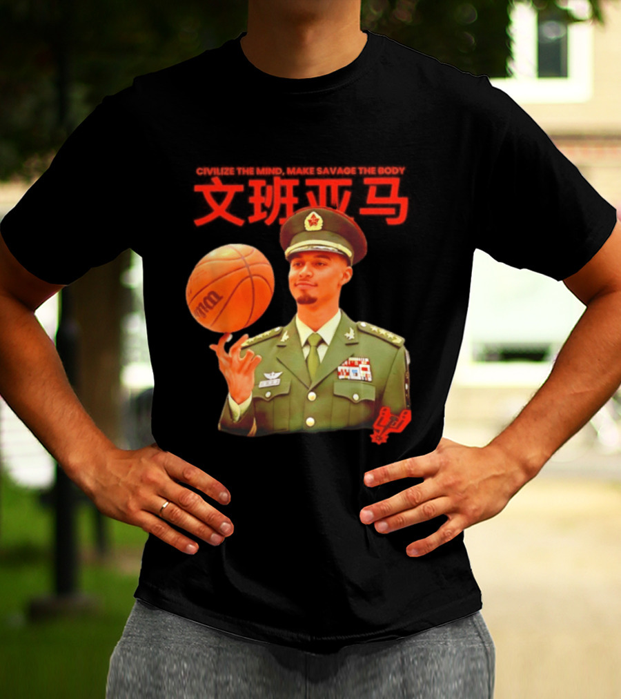 Victor Wembanyama SA Spurs Civilize The Mind Make Savage The Body Basketball Uniform T-Shirt