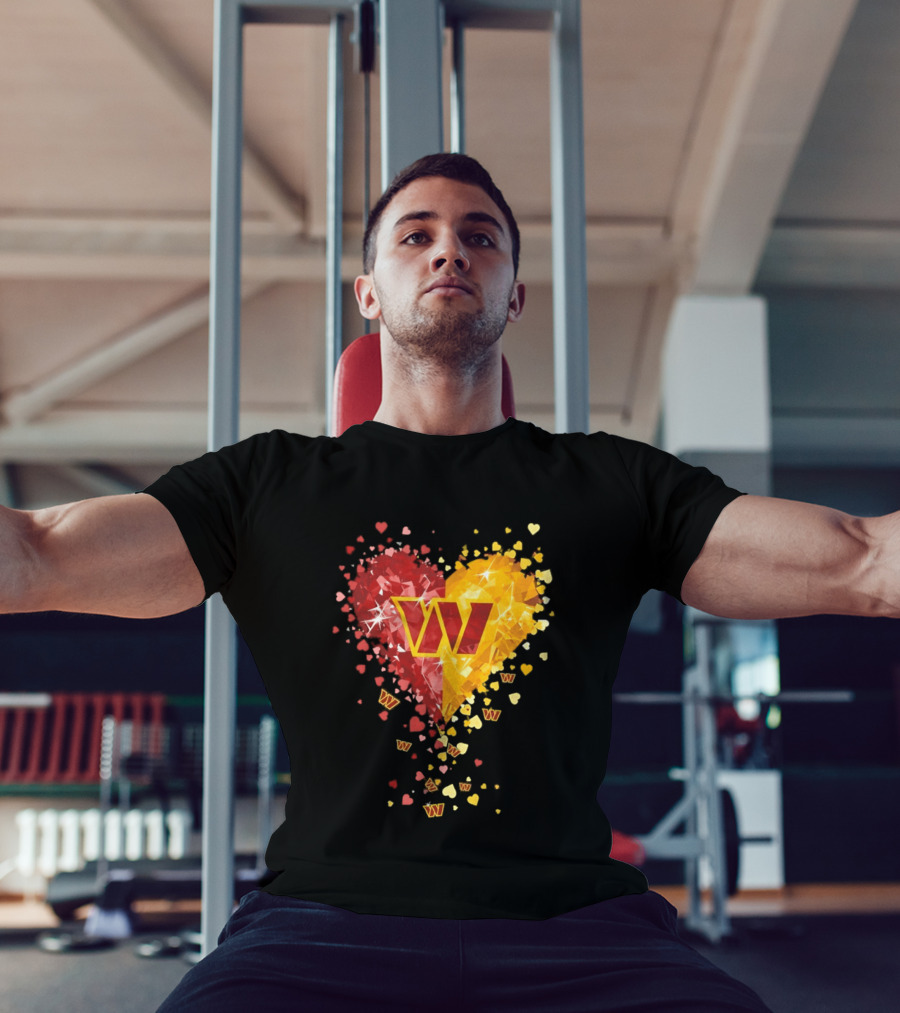 Washington Commanders Heart W Crystalized Chevron Burst T-Shirt