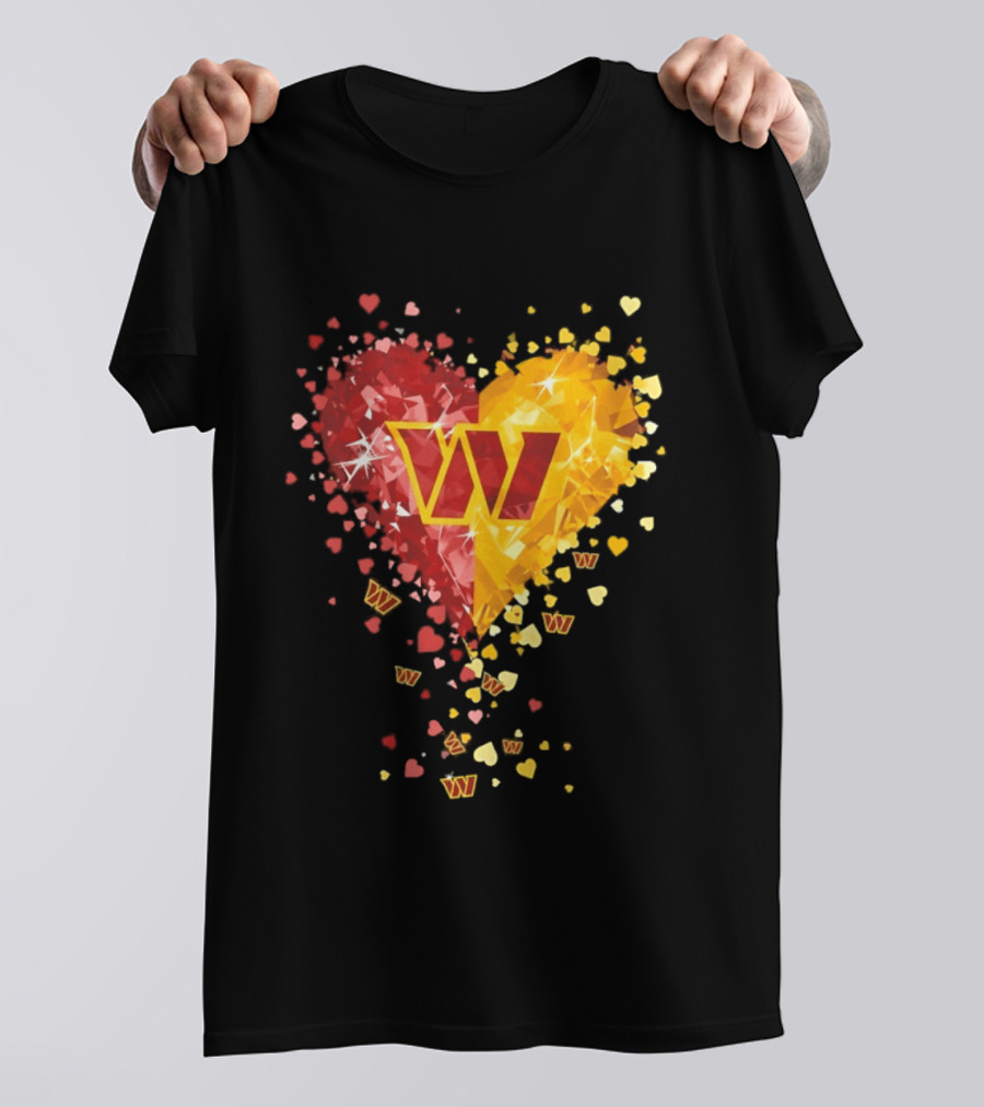 Washington Commanders Heart W Crystalized Chevron Burst T-Shirt