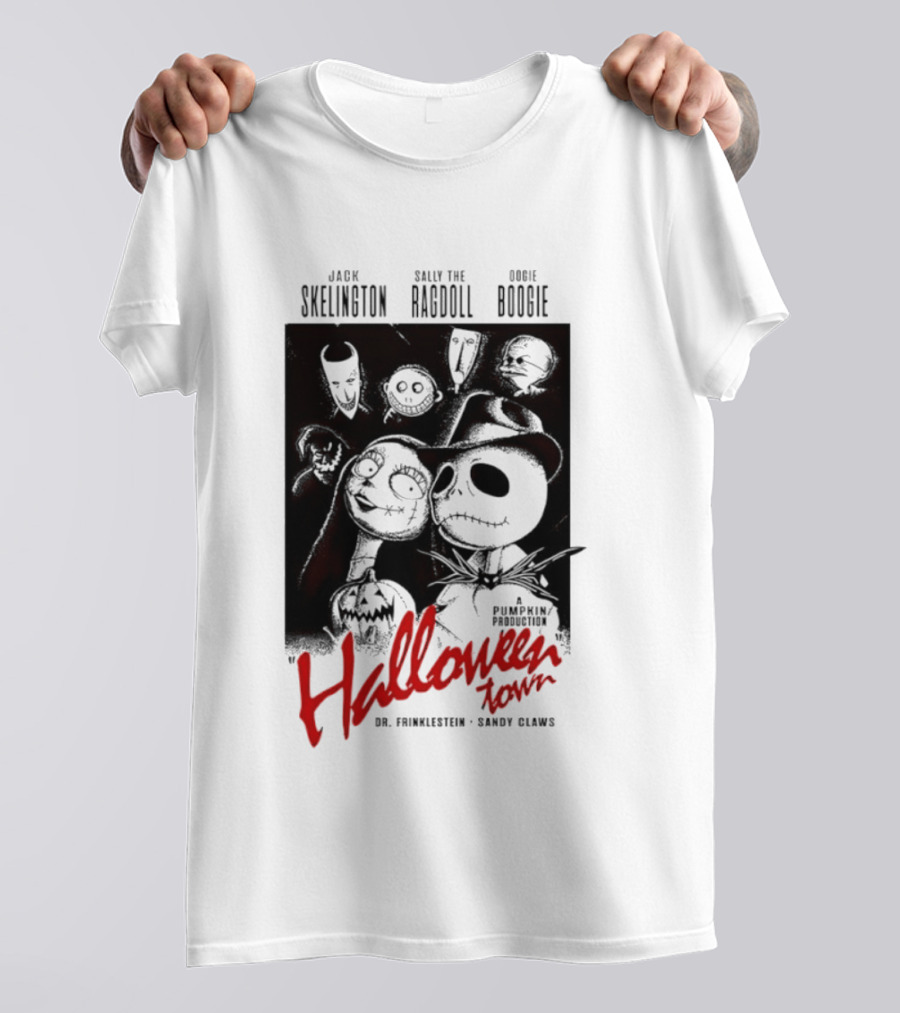 Halloween Town Jack Skellington Sally The Ragdoll Oogie Boogie Dr. Finkelstein Sandy Claws T-Shirt