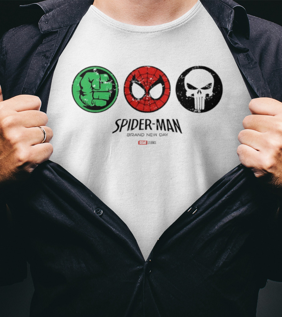Hulk Spider Man Punisher Marvel Brand New Day T-Shirt