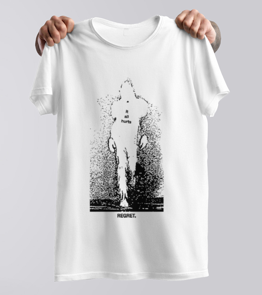 It All Hurts Regret Sadness Existential Skeleton Ghostly Figure T-Shirt