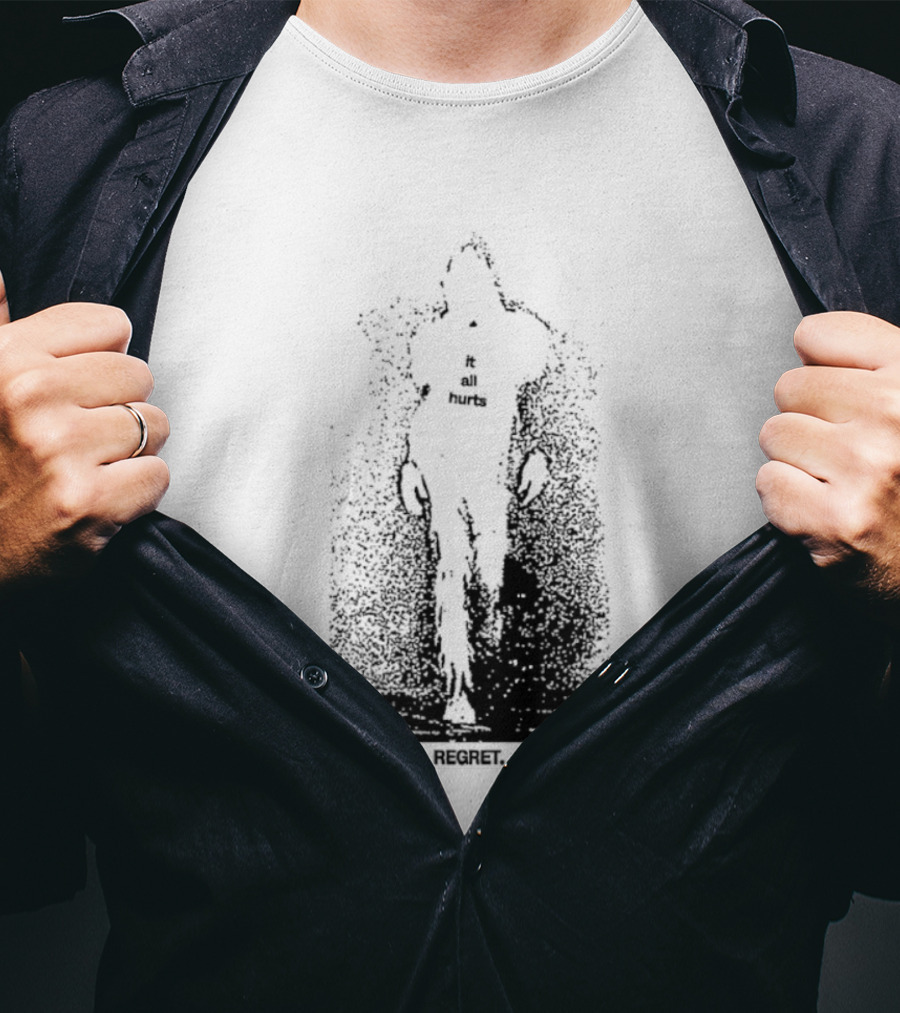 It All Hurts Regret Sadness Existential Skeleton Ghostly Figure T-Shirt