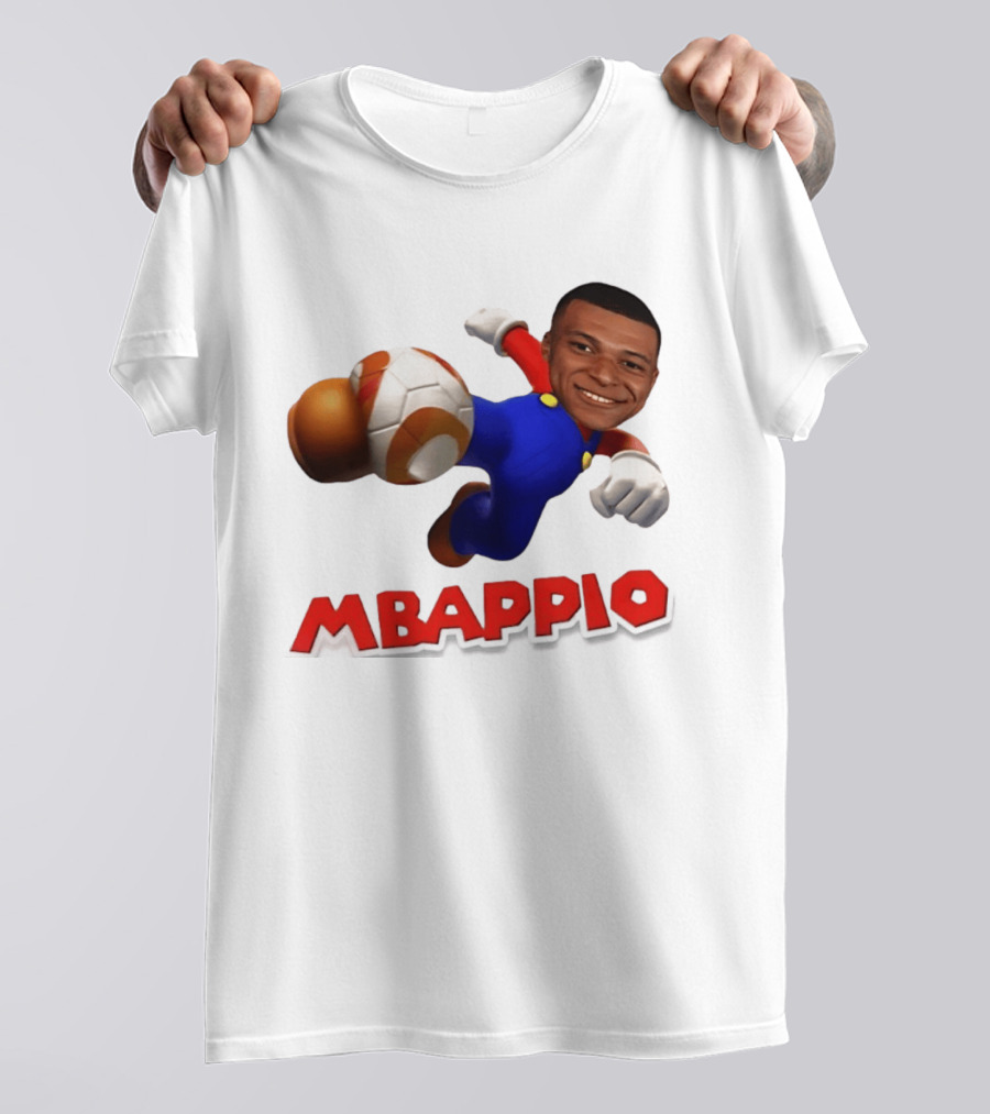 Kylian Mbappe Mbappio X Mario Meme Football T-Shirt
