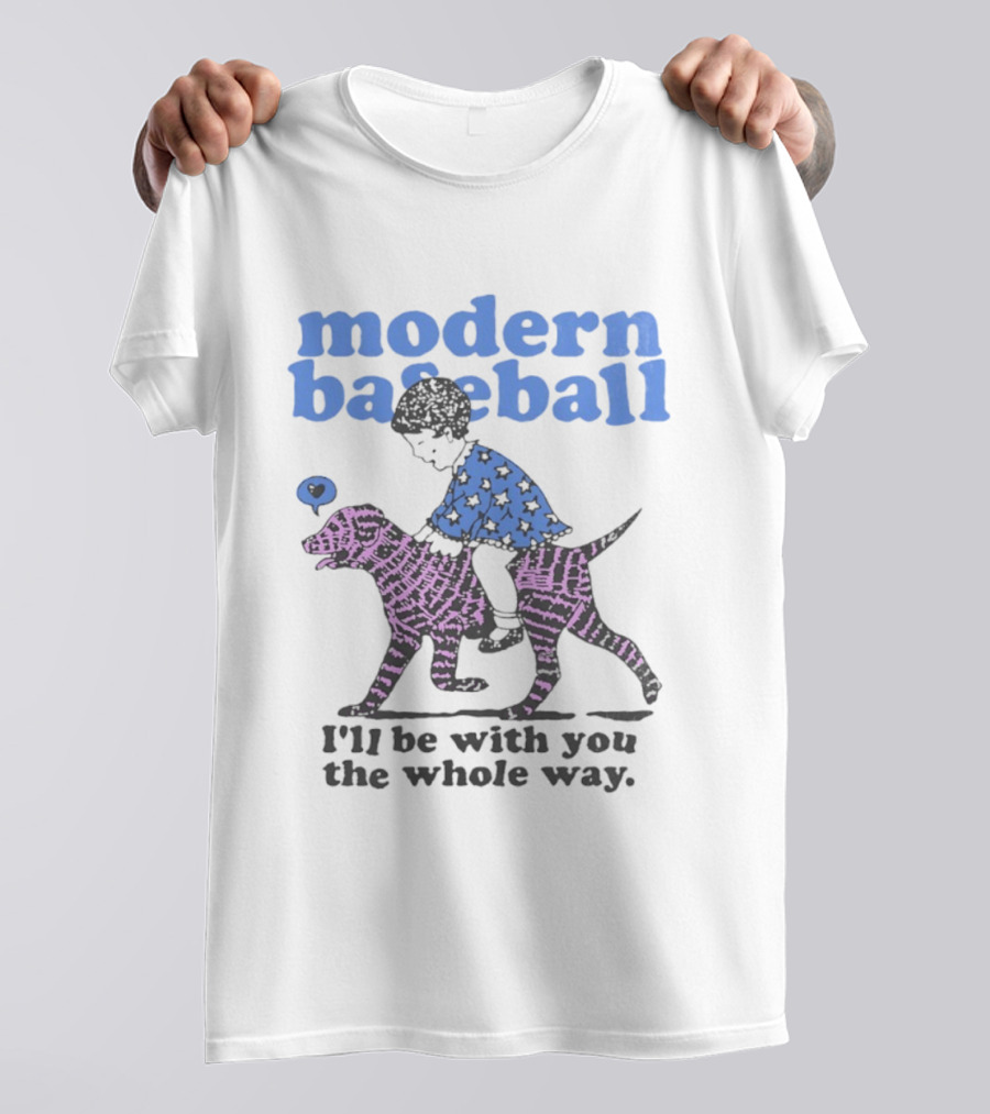 Modern Baseball I'll Be With You The Whole Way Child Riding Zebra Pattern Dog T-Shirt