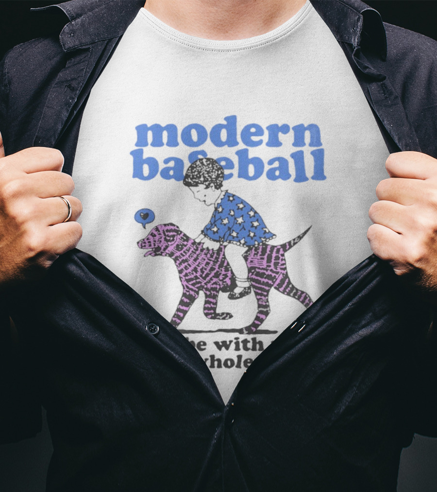 Modern Baseball I'll Be With You The Whole Way Child Riding Zebra Pattern Dog T-Shirt
