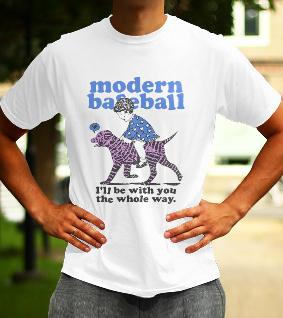 Modern Baseball I'll Be With You The Whole Way Child Riding Zebra Pattern Dog T-Shirt