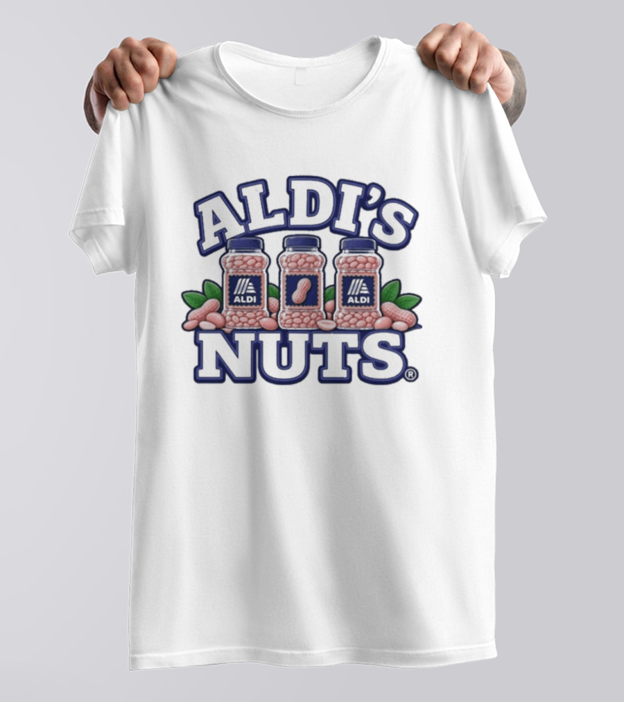 Aldi's Nuts Peanut Jars With Leaves T-Shirt