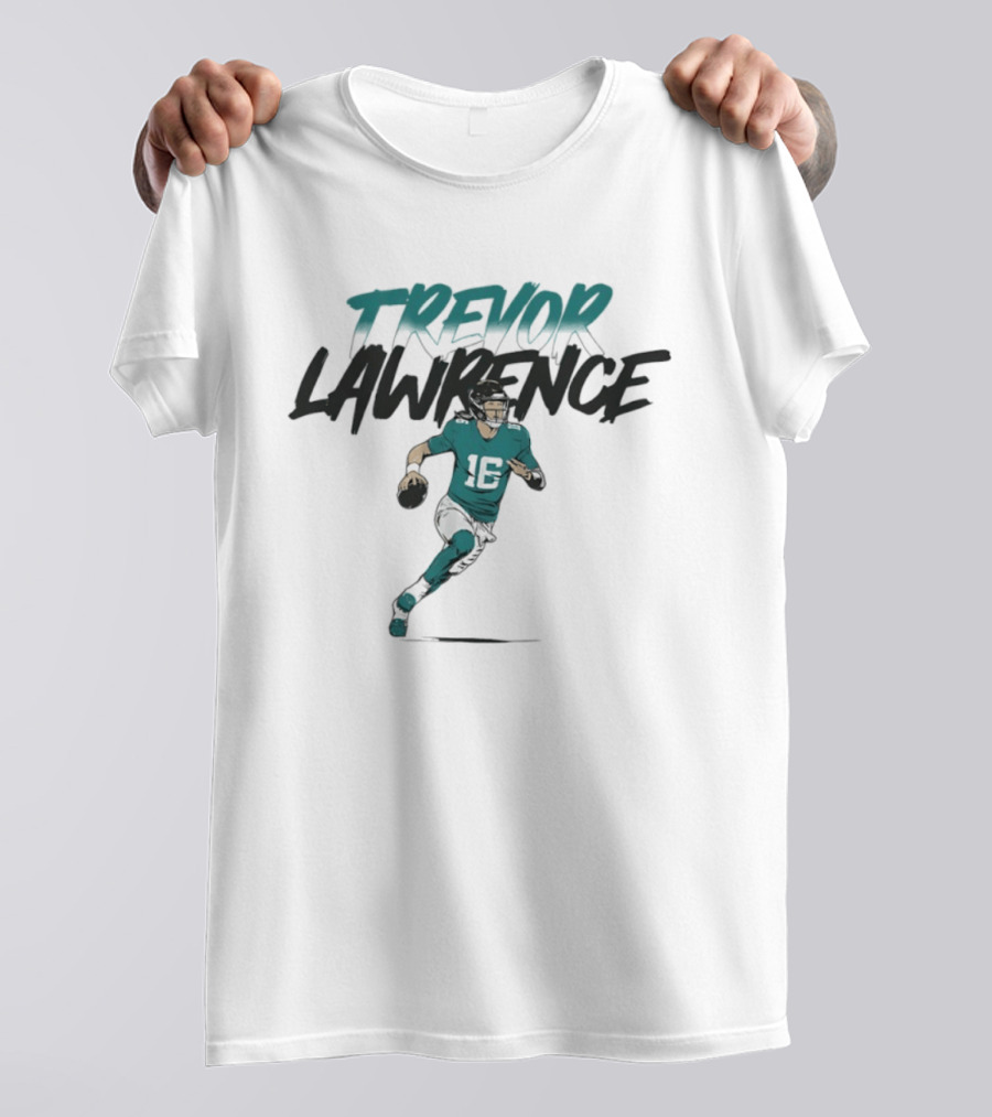 Trevor Lawrence 16 Jacksonville Jaguars Quarterback Action Pose T-Shirt