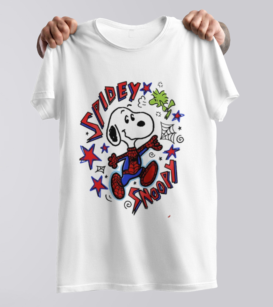 Spidey Snoopy Woodstock 2026 Crossover With Stars And Webs T-Shirt