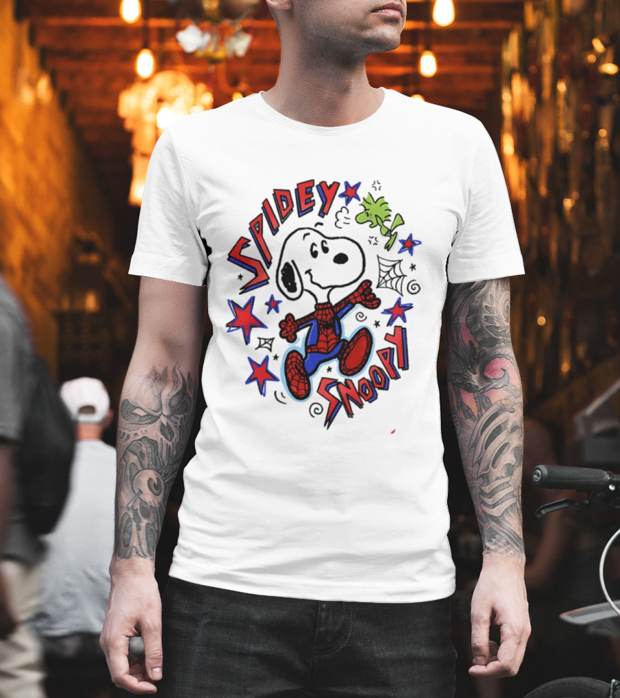 Spidey Snoopy Woodstock 2026 Crossover With Stars And Webs T-Shirt