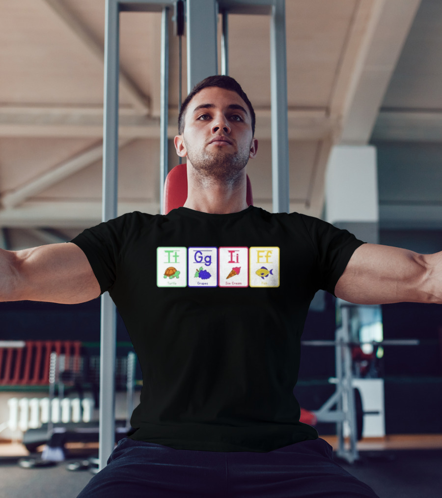 Alphabet Flashcards G I F Turtle Grapes Ice Cream Fish T-Shirt