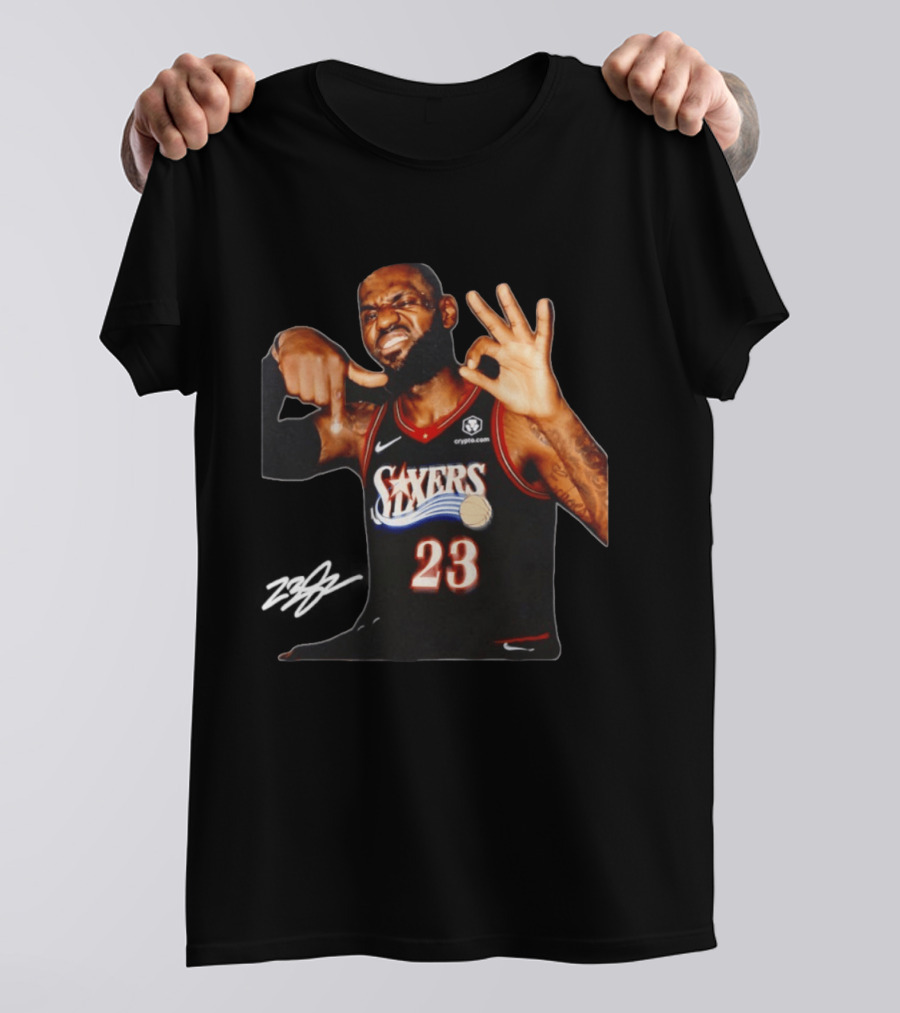 LeBron James Philadelphia Sixers Basketball Jersey Number 23 T-Shirt