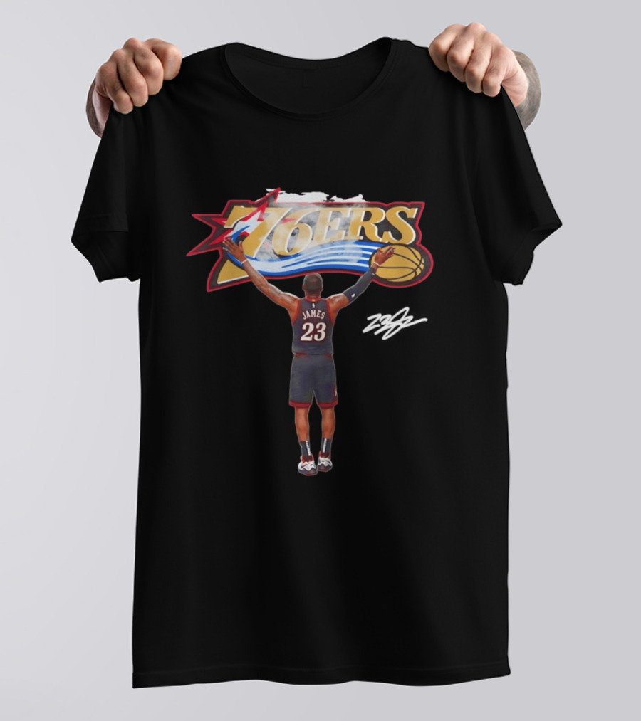 Philadelphia Sixers 76ers LeBron James Crossover Chalk Toss T-Shirt