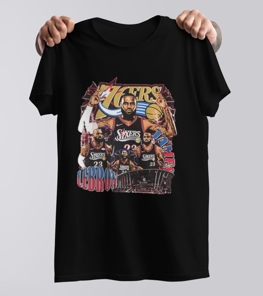 Philadelphia 76ers LeBron James 23 NBA Next Chapter 2 Sided T-Shirt