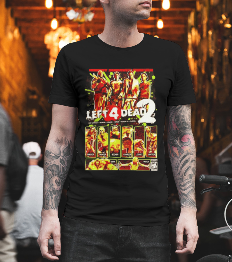 Left 4 Dead 2 Nobody Survives Forever Bill Zoey Francis Louis Hunter Boomer Charger Spitter Tank Witch T-Shirt