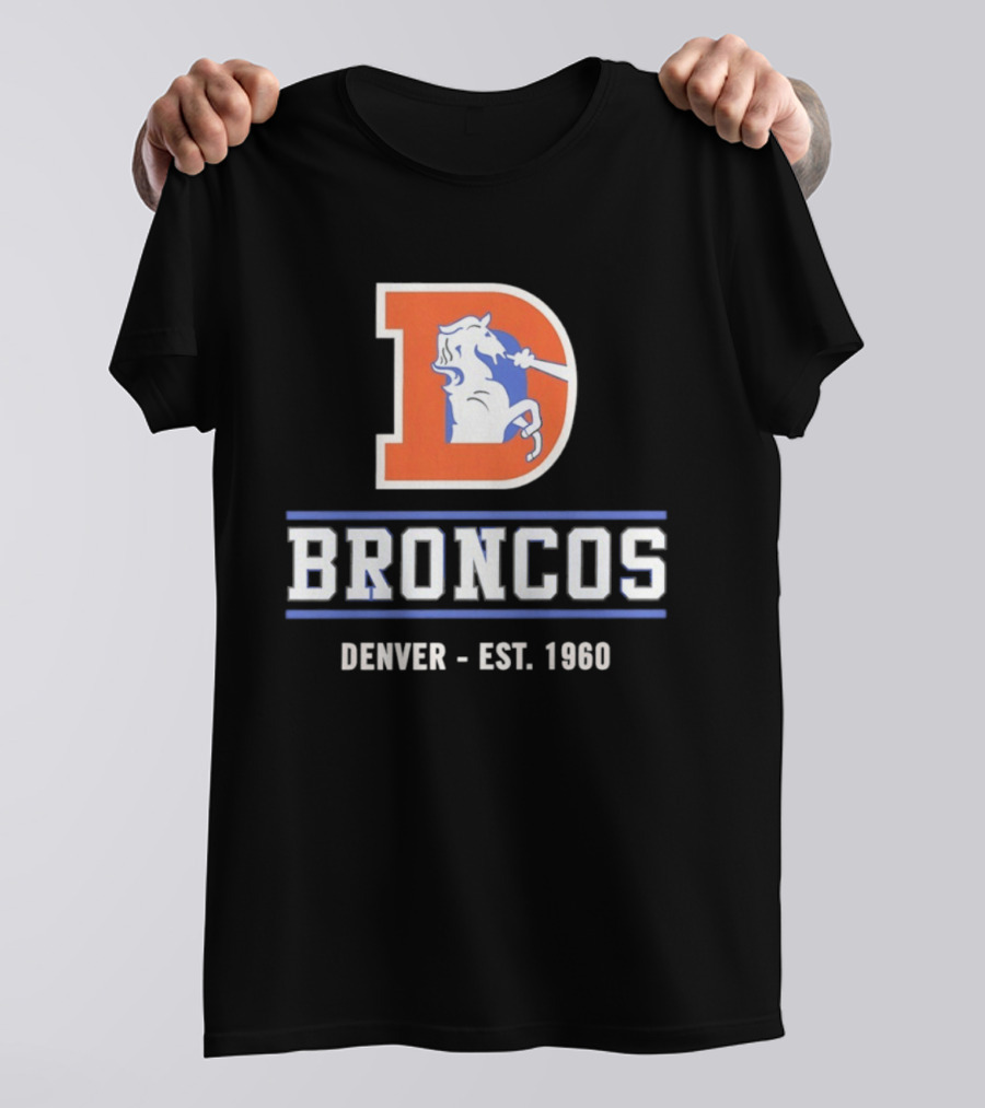 Denver Broncos D Logo Vintage Est 1960 Retro Team Spirit T-Shirt