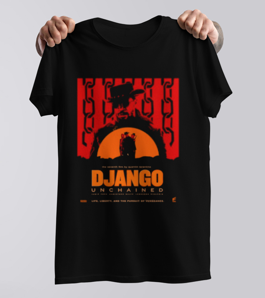 Django Unchained Life Liberty And The Pursuit Of Vengeance Red And Orange T-Shirt