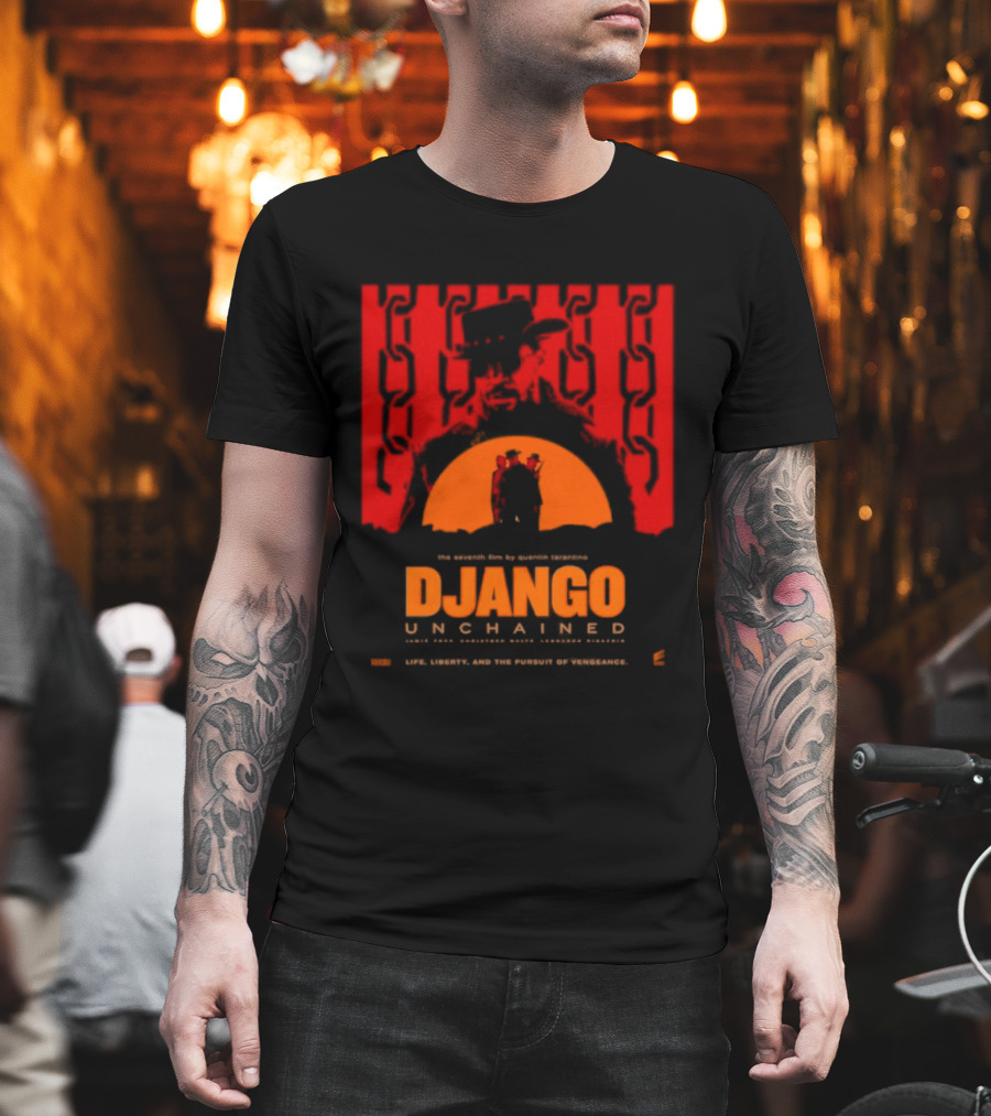 Django Unchained Life Liberty And The Pursuit Of Vengeance Red And Orange T-Shirt