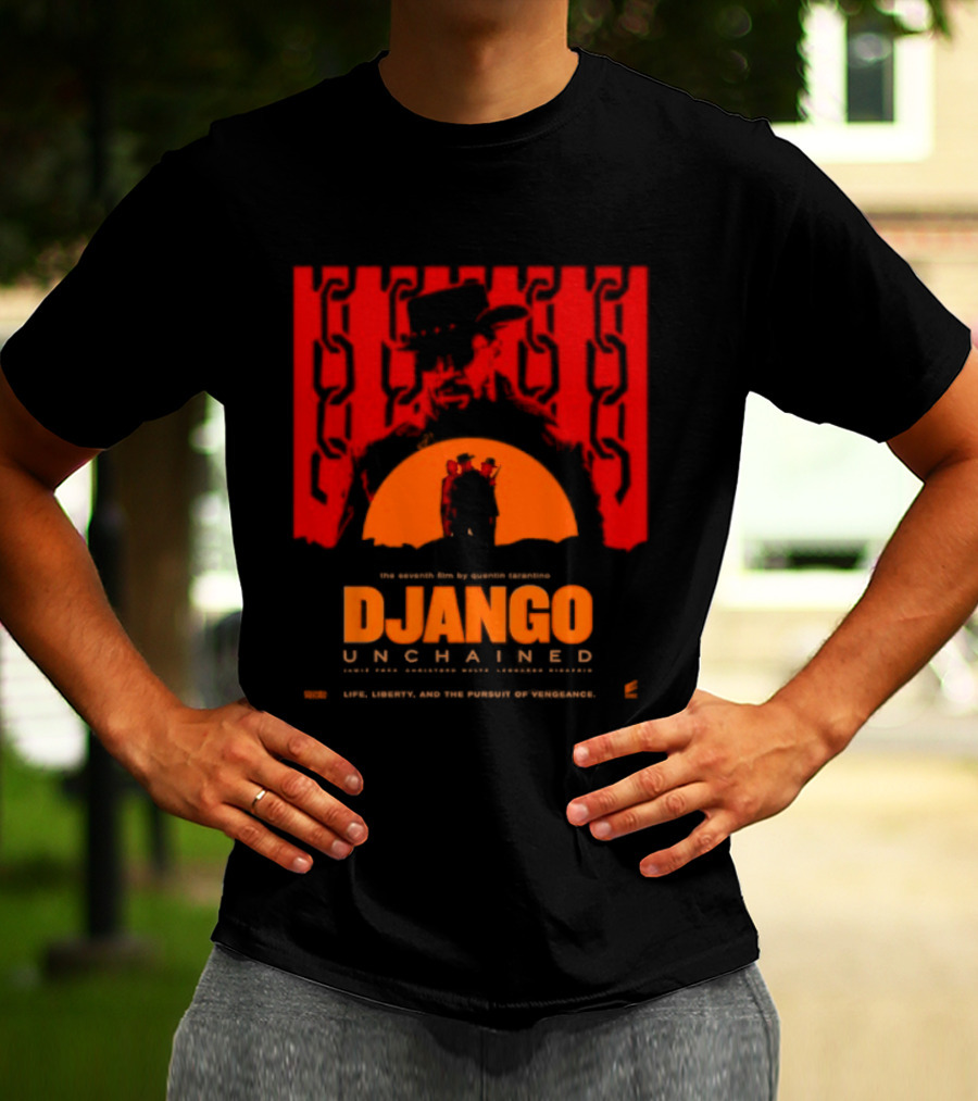 Django Unchained Life Liberty And The Pursuit Of Vengeance Red And Orange T-Shirt