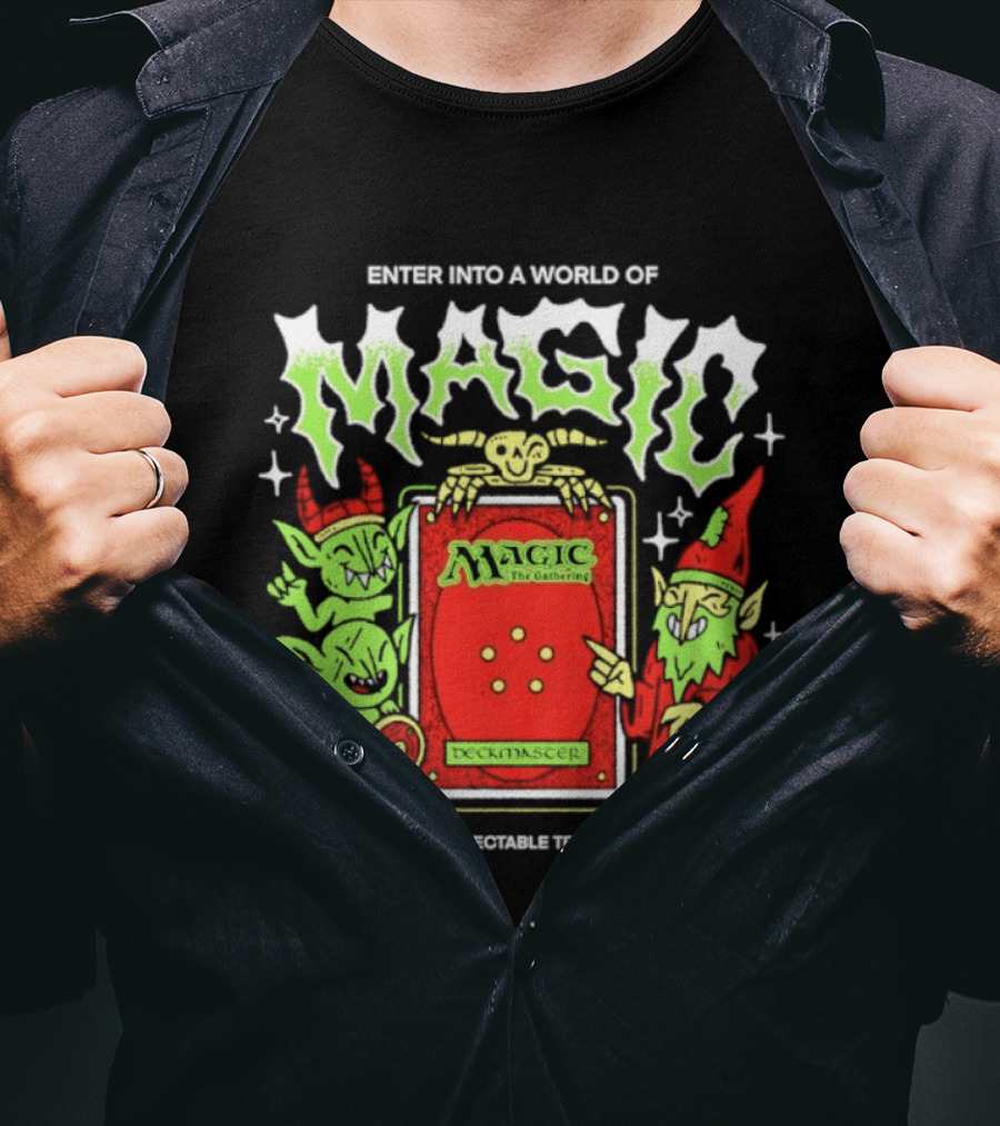 Enter Into A World Of Magic The Gathering Deckmaster Original Collectible Trading Card Game T-Shirt