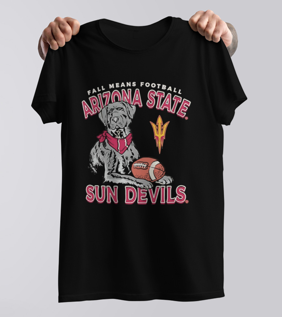 Fall Means Football Arizona State Sun Devils Mascot With Football T-Shirt