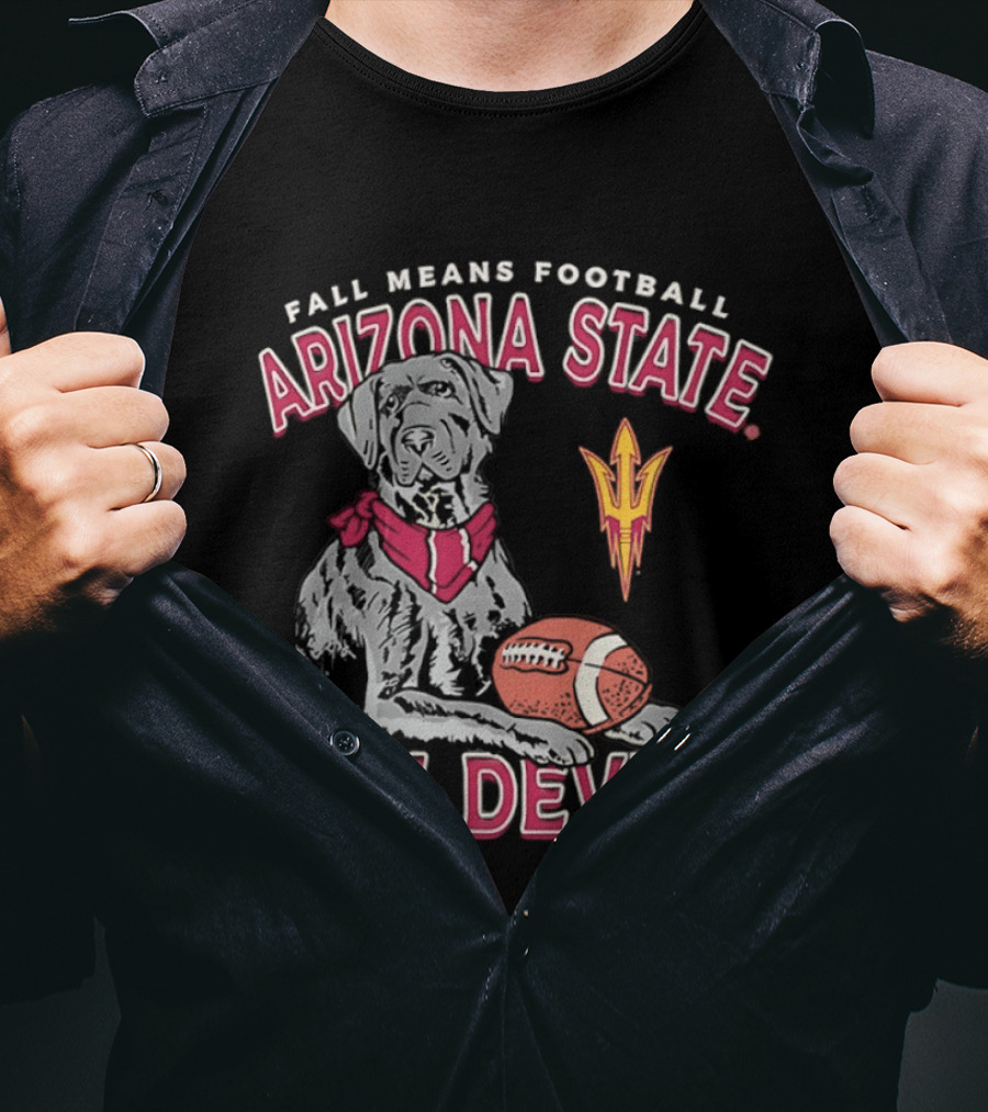 Fall Means Football Arizona State Sun Devils Mascot With Football T-Shirt